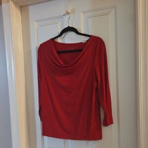 Chicos Red Cowl Neck Top Medium